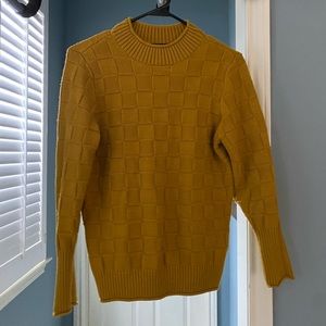 ModCloth mustard yellow turtleneck.